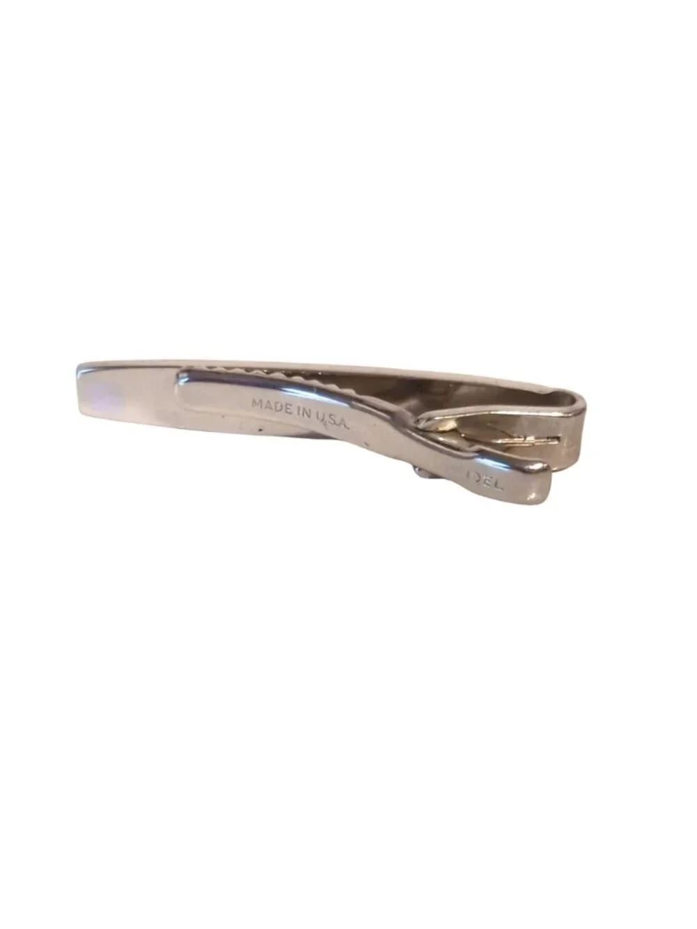 Speidel Silver Tone Cufflinks Tie Clip Set Cutout Design Vintage